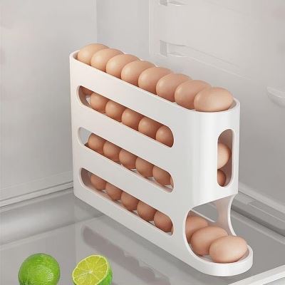 Rangement oeufs - RollingEggRack™ - Beige - Sans Pagaille