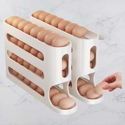 Rangement oeufs - RollingEggRack™ - Beige - Sans Pagaille