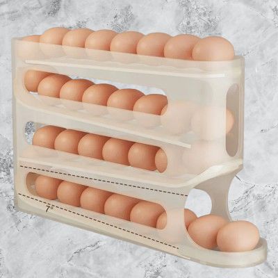 rangement oeufs - RollingEggRack™ - Jaune - Sans Pagaille