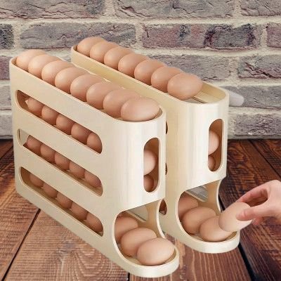 rangement oeufs - RollingEggRack™ - Jaune - Sans Pagaille