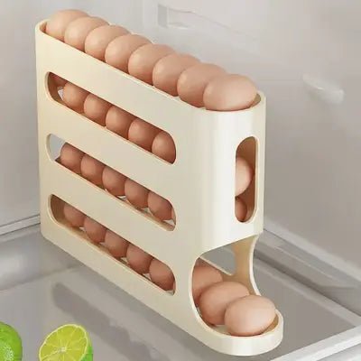 rangement oeufs - RollingEggRack™ - Jaune - Sans Pagaille